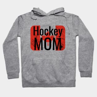 Hockey Mom with distressed Canadian Flag Hoodie